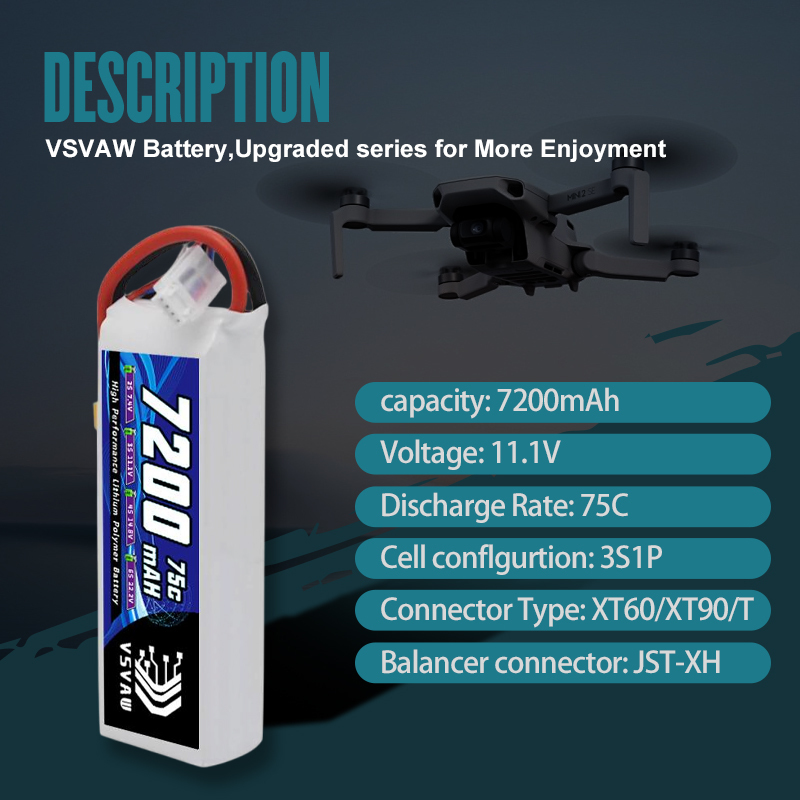 VSVAW 3S Lipo Battery 11.1V 72 - مراجعة Drone Battery Lipo وسعره
