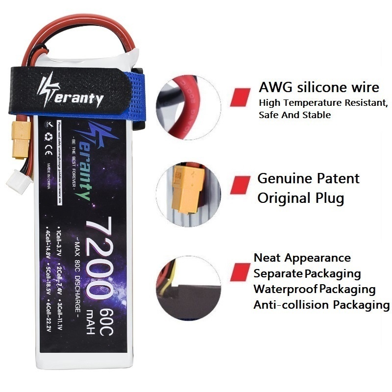 Upgrade 2S 7.4V 7200mAh 60C 6S - مراجعة Drone Battery 6S وسعره