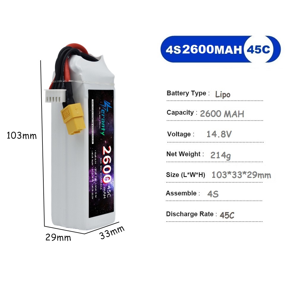 4S LiPo Battery 14.8V 1500mah  - مراجعة Drone Battery Li-Ion وسعره