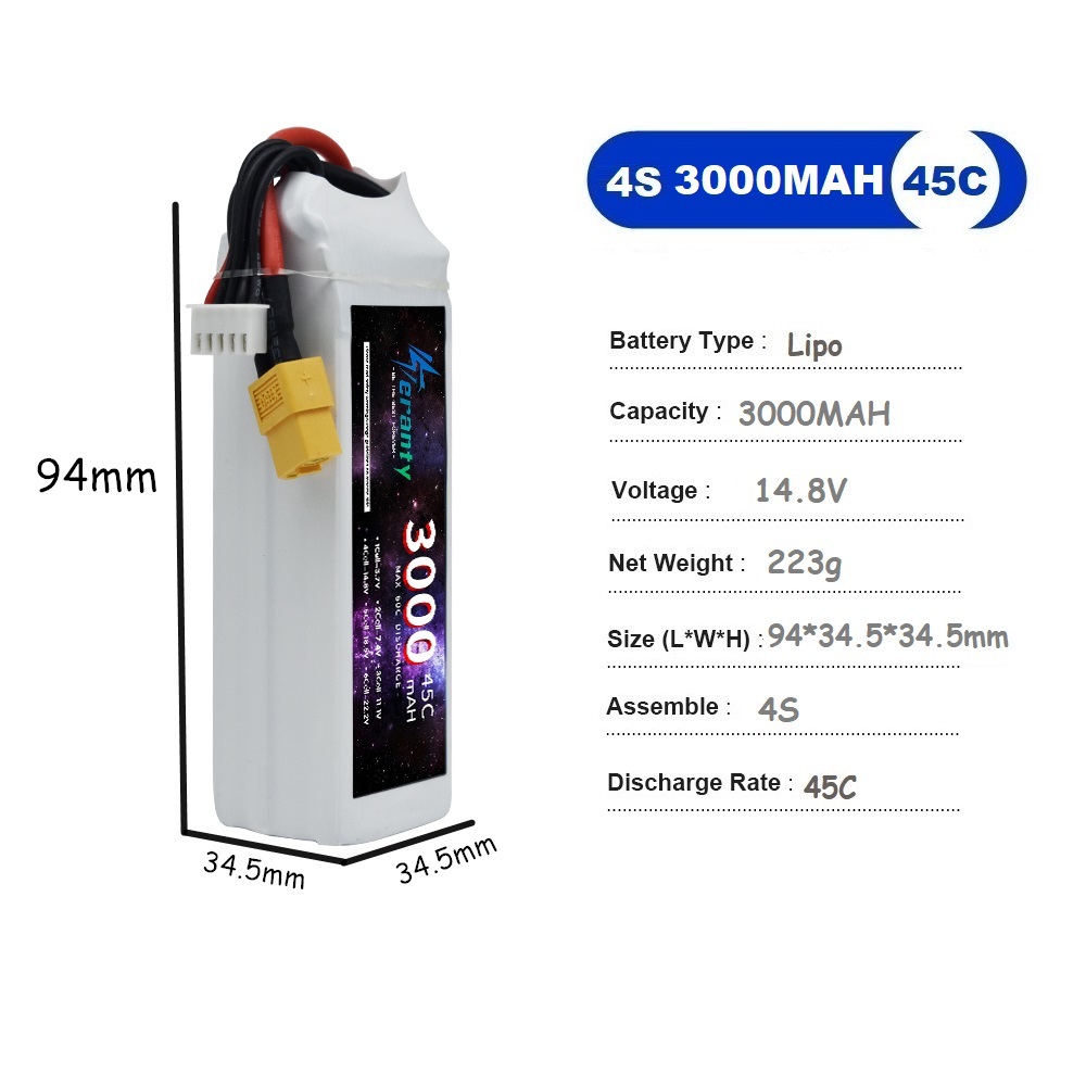 4S LiPo Battery 14.8V 1500mah  - مراجعة Drone Battery Li-Ion وسعره