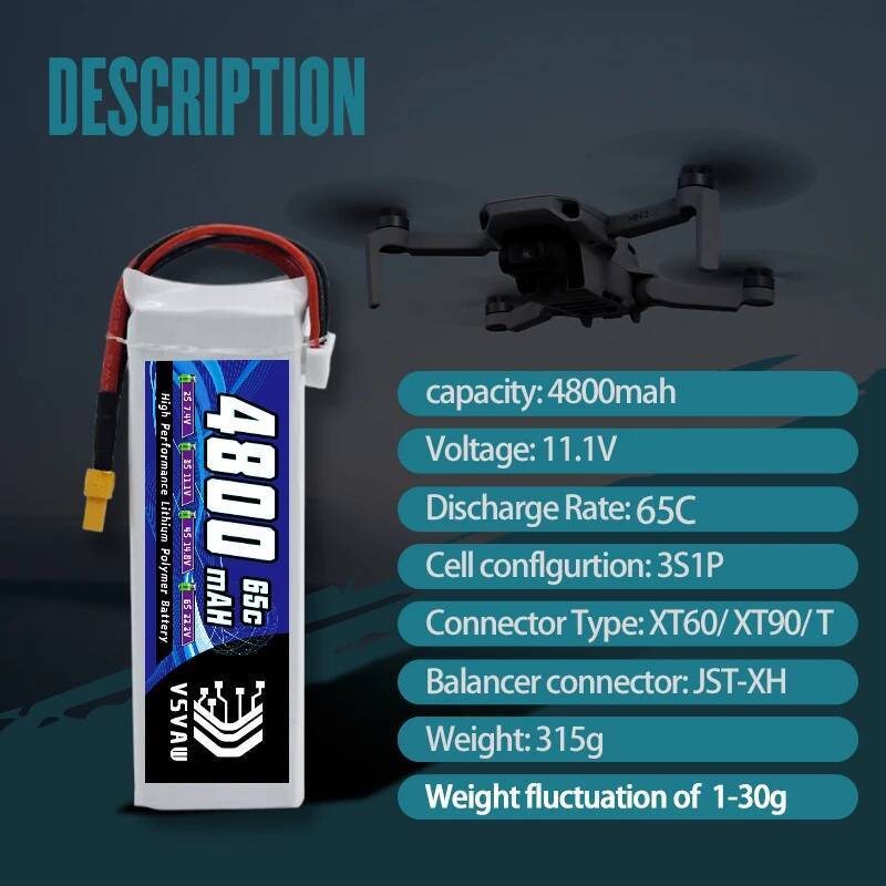 VSVAW 3S Lipo Battery for FPV  - مراجعة Drone Battery 3S وسعره
