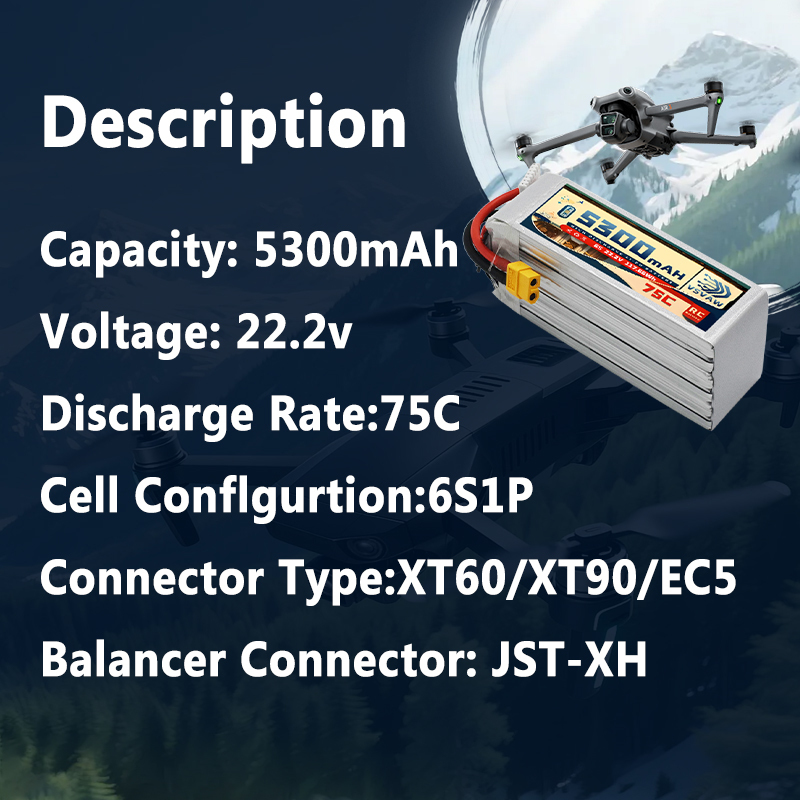 VSVAW 6S 5300mAh Lipo Battery  - مراجعة Drone Battery 6S وسعره