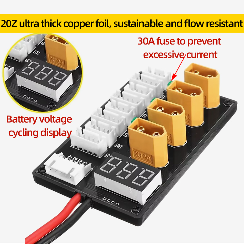 XT30 XT60 Lipo Battery Paralle - مراجعة Drone Battery Parallel Board وسعره