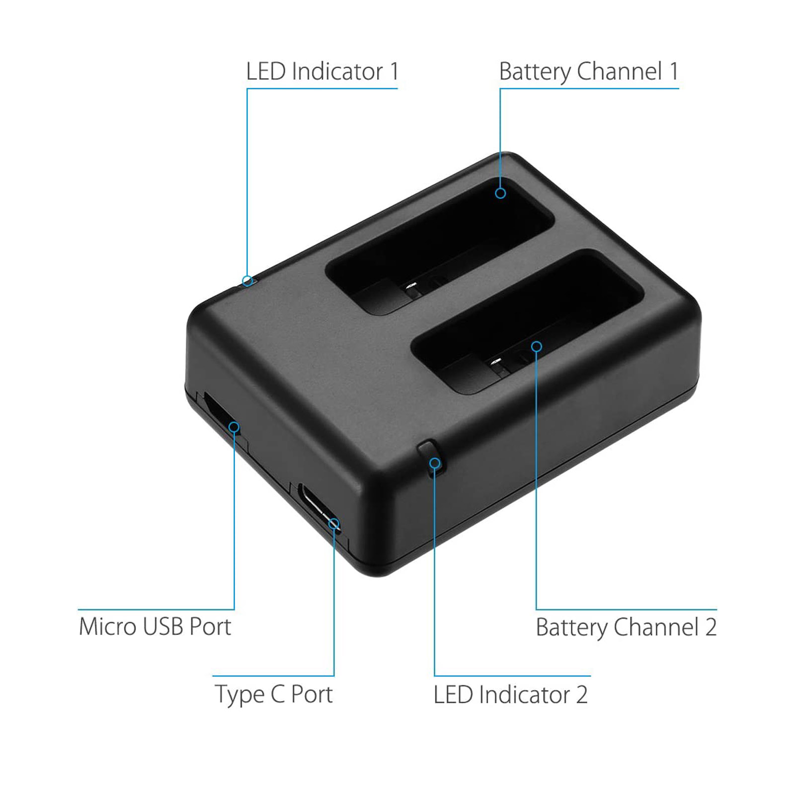 Suitable for GOPRO Hero 5 Char - مراجعة Drone Battery Charger وسعره