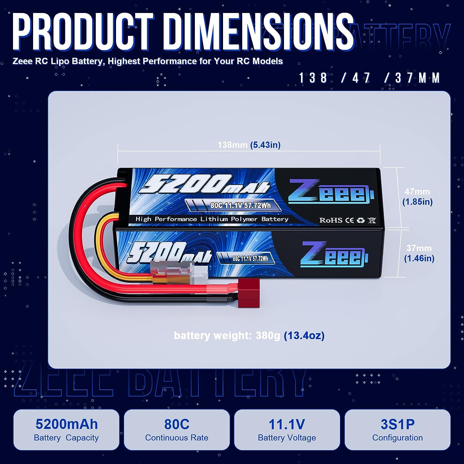 1/2pcs Zeee 3S 5200mAh Lipo Ba - مراجعة Drone Battery 3S وسعره