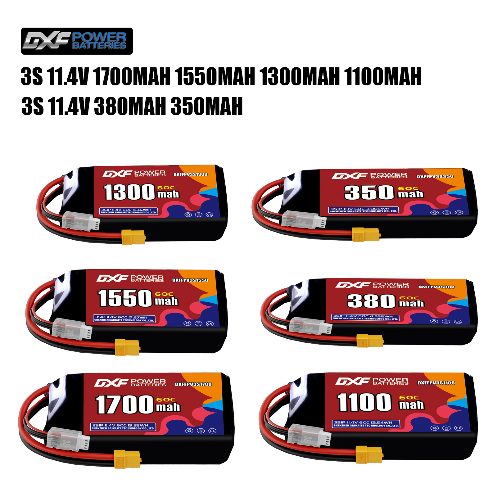 DXF Lipo 3S Battery 11.4V 1700 - مراجعة Drone Battery 3S وسعره