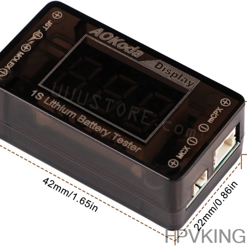 AOKoda AOK-041 1S LiPo Battery - مراجعة Drone Battery Voltage Checker وسعره