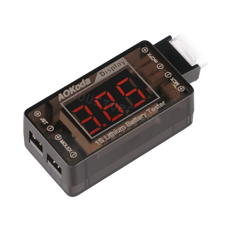 AOKoda AOK-041 1S LiPo Battery - مراجعة Drone Battery Voltage Checker وسعره